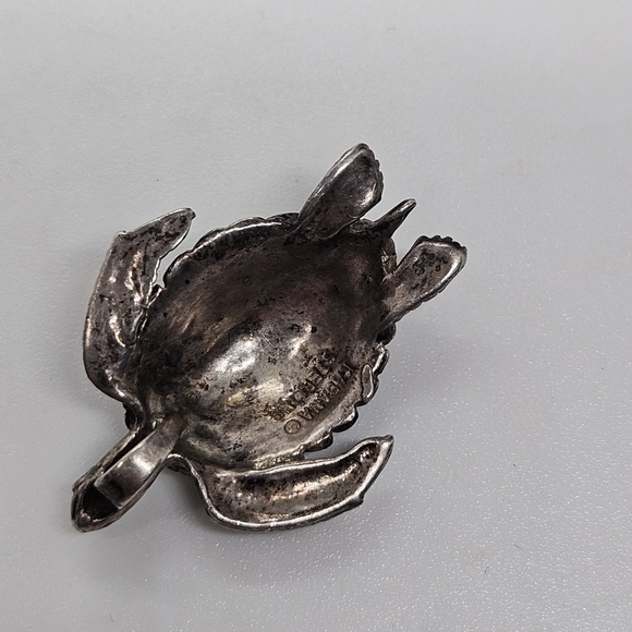 Kabana sterling silver turtle pendant with green and orange enamel shell - Picture 3 of 5